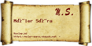 Müler Sára névjegykártya